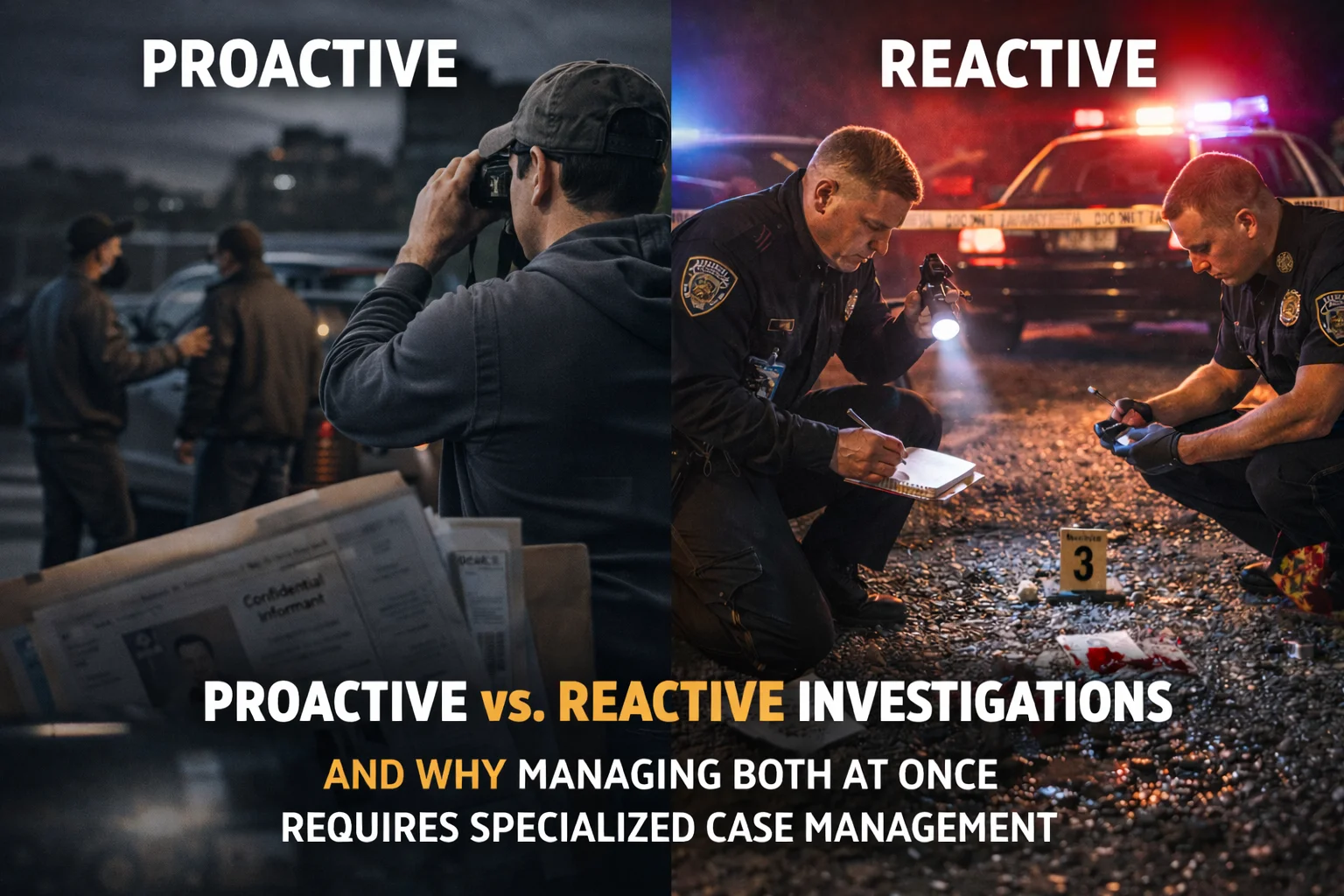 proactive and reactive investigations case management workflow